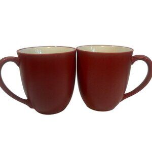 2 Noritake Colorwave Raspberry Stoneware Mugs Microwave & Dishwasher Safe 12 Oz